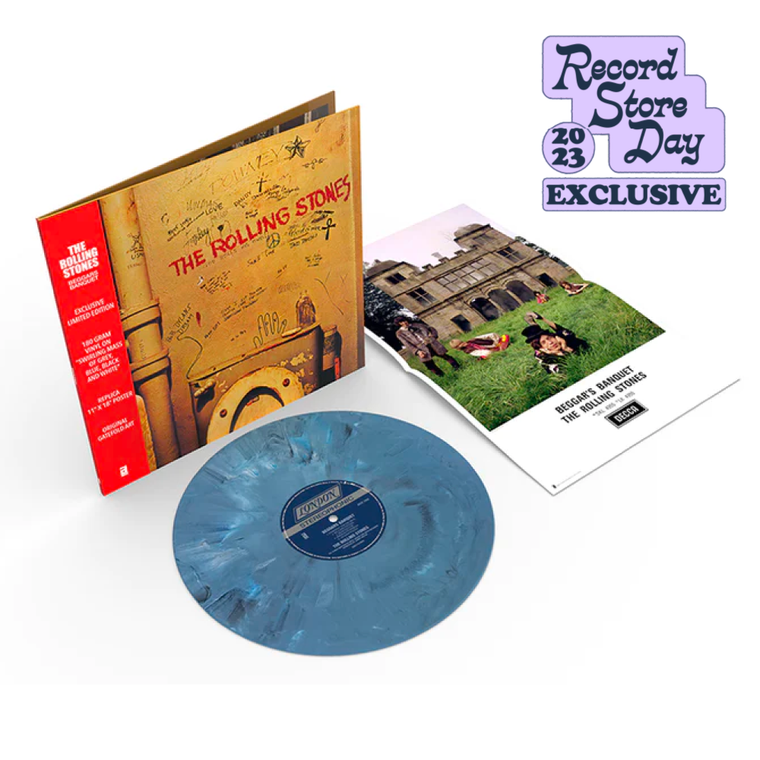 The Rolling Stones / Beggars Banquet LP Grey, Blue, Black & White Swirl Vinyl RSD 2023