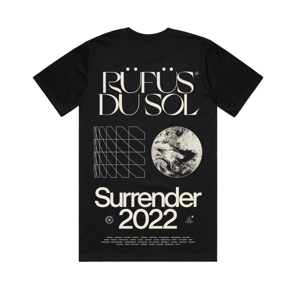 RÜFÜS  DU SOL / Surrender 2022 Cities Black T-Shirt