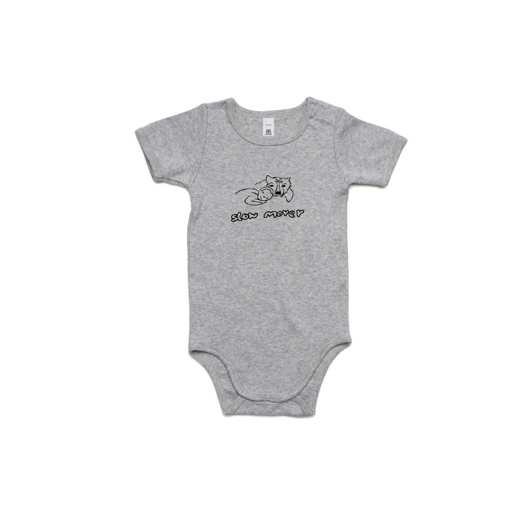 Baby Slow Mover / Grey Marle Baby Onesie