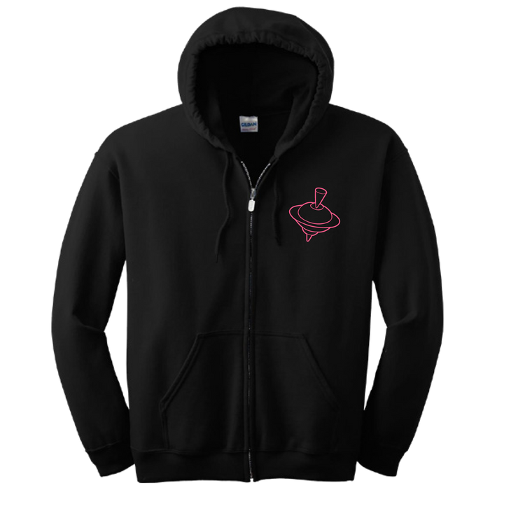 Spinning Top / Black Zip Hoodie