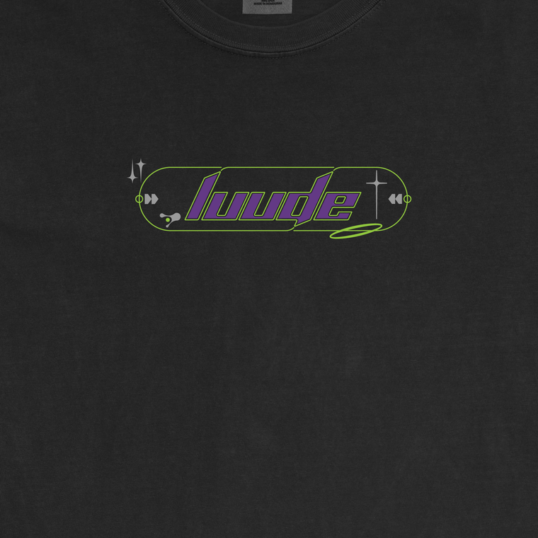LUUDE / 6 AM /  Puff Logo / T-shirt Faded Black