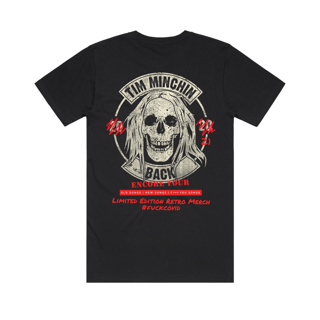 Tim Minchin / Upcycled Skull Black T-Shirt