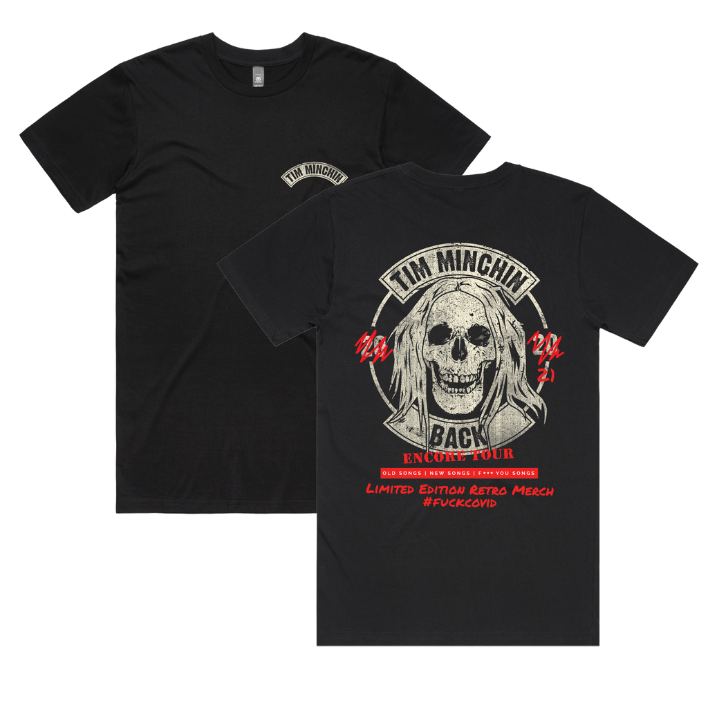Tim Minchin / Upcycled Skull Black T-Shirt