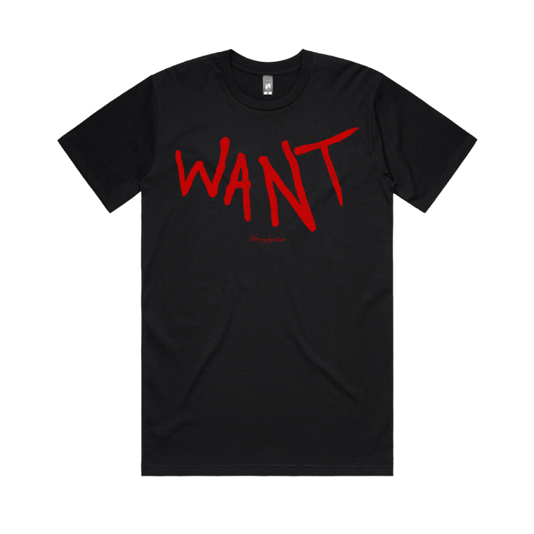 Johnny Hunter / Want Black T-shirt & Digital Download