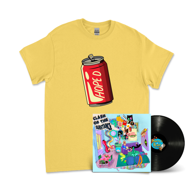 Hope D / Clash Of The Substance Black Vinyl & Yellow Coke Can T-Shirt Bundle