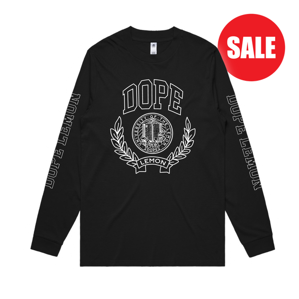 Prof The Rapper Merch Dope University / Black Longsleeve – sound-merch.com.au