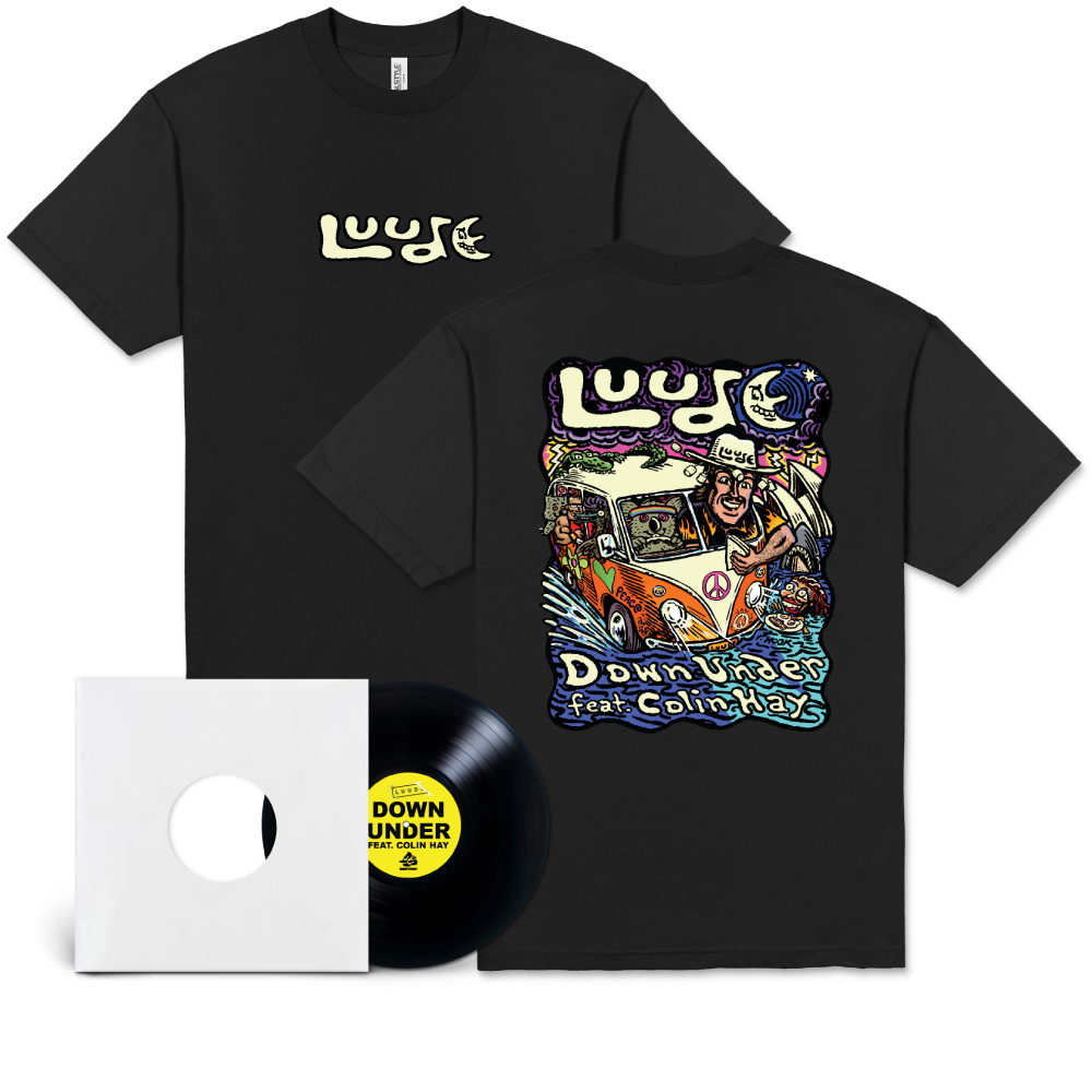 LUUDE / Down Under 12" Vinyl & Glow In The Dark T-Shirt Bundle