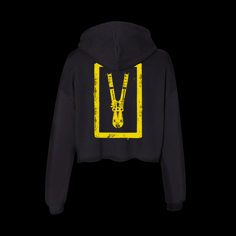 Womens Bolt Cutter Crop Hoodie / Black