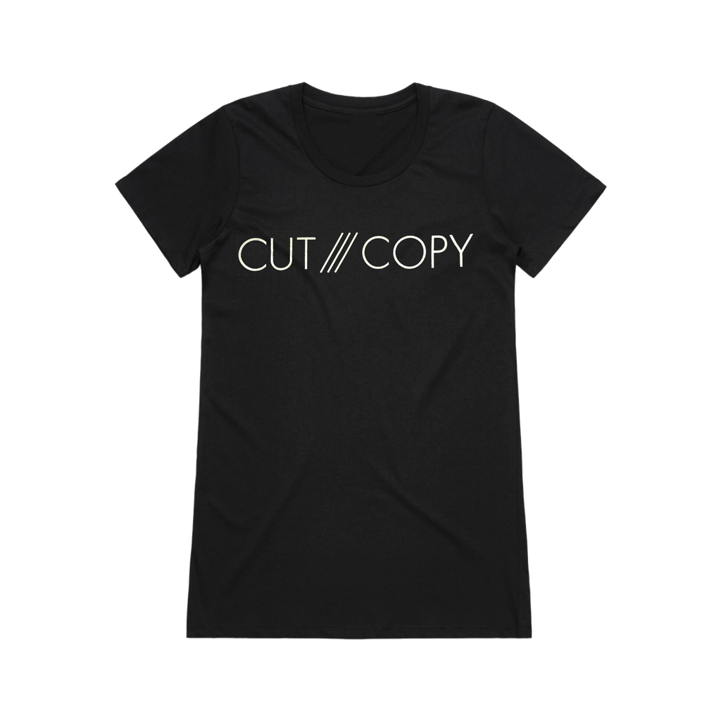 Cut Copy Logo / Womens Black T-Shirt