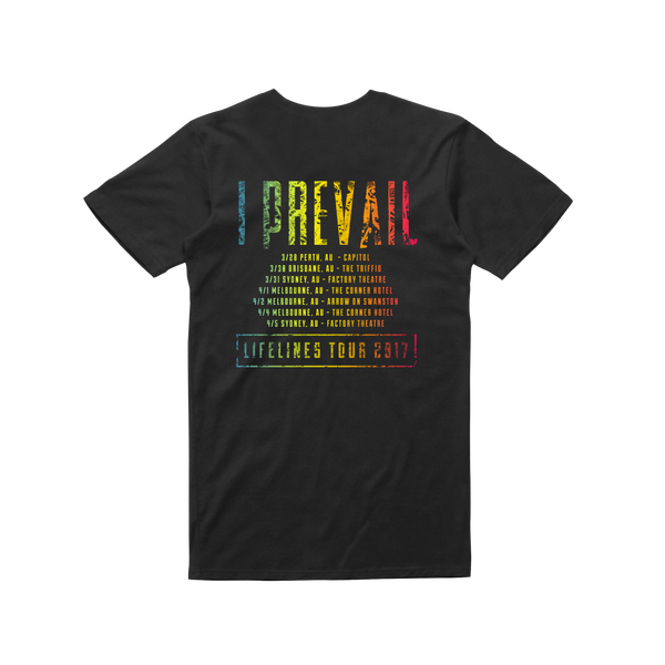 I Prevail Australian Tour / Black T-shirt – sound-merch.com.au