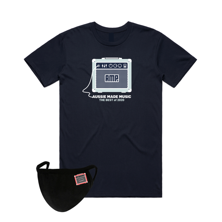 Aussie Made Music / Navy T-shirt + Mask