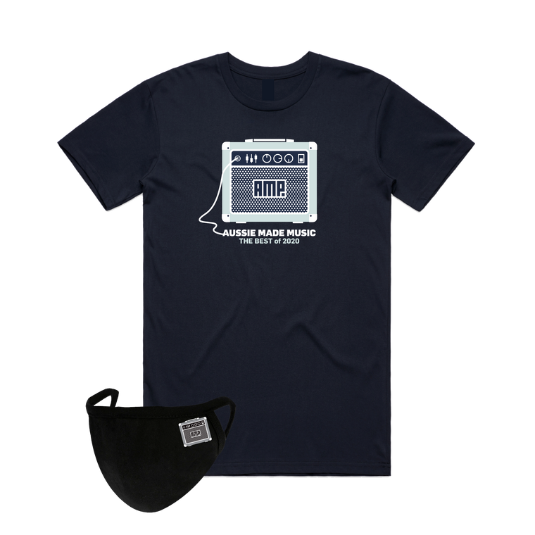 Aussie Made Music / Navy T-shirt + Mask