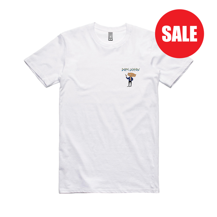 Smoking Cat / White T-Shirt
