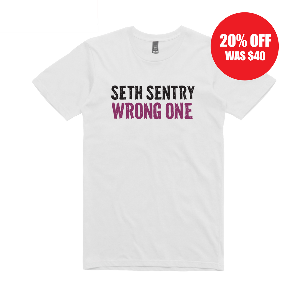 Seth Sitting / White T-shirt