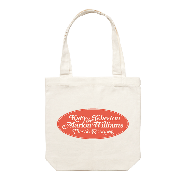 Kacy & Clayton and Marlon Williams / 'Plastic Bouquet' Cream Tote Bag