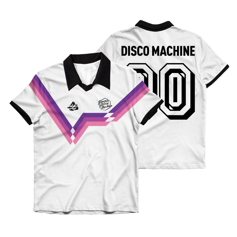 Purple Disco Machine / White Football Jersey